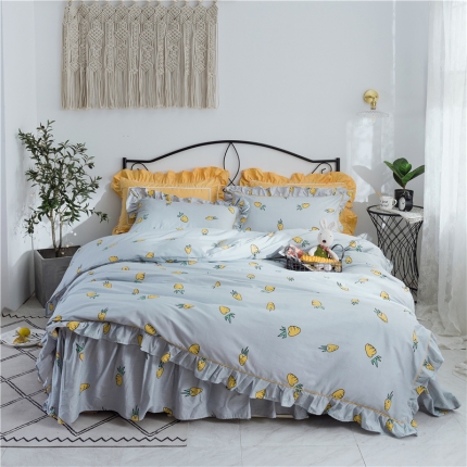 91家纺网 家纺一手货源 找家纺 菊上家纺 2019小清新床裙四件套唯美系列 胡萝卜