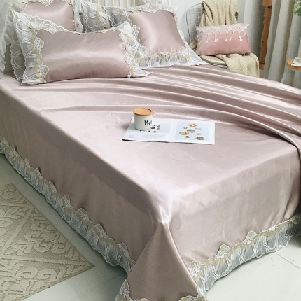 91家纺网 家纺一手货源 找家纺 菊上家纺 2019新款高档冰丝凉席三件套 咖啡金