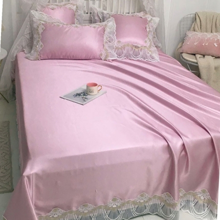 91家纺网 家纺一手货源 找家纺 菊上家纺 2019新款高档冰丝凉席三件套 玫粉色