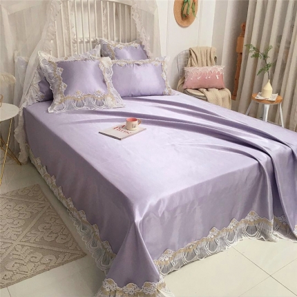 91家纺网 家纺一手货源 找家纺 菊上家纺 2019新款高档冰丝凉席三件套 烟灰紫