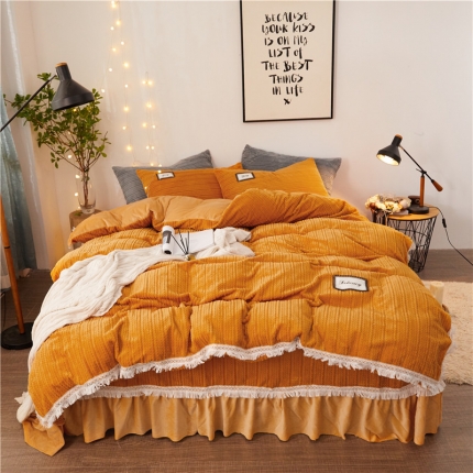 91家纺网 家纺一手货源 找家纺 菊上家纺 2019新款柔软针织法莱绒水晶绒牛奶绒系列四件套