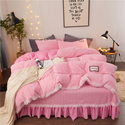 91家纺网 家纺一手货源 找家纺 菊上家纺 2019新款柔软针织法莱绒水晶绒牛奶绒系列四件套