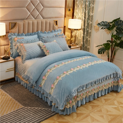 91家纺网 家纺一手货源 找家纺 （总）菊上家纺 2019雅典娜水晶绒加厚夹棉单品被套