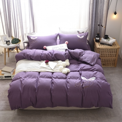 91家纺网 家纺一手货源 找家纺 （总）芯贝儿 2018新款网红款兔耳朵磨毛四件套床笠款