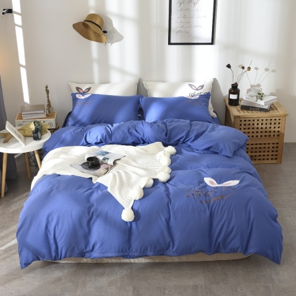 91家纺网 家纺一手货源 找家纺 （总）芯贝儿 2018新款网红款兔耳朵磨毛四件套床笠款