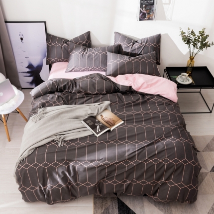 91家纺网 家纺一手货源 找家纺 （总）芯贝儿 新品北欧简宜风全m13372纯m四件套