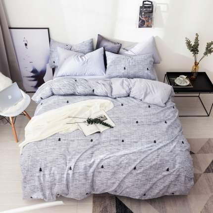 91家纺网 家纺一手货源 找家纺 芯贝儿 新品北欧简宜风全m13372纯m四件套 丛林