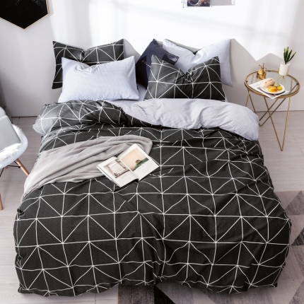 91家纺网 家纺一手货源 找家纺 芯贝儿 新品北欧简宜风全m13372纯m四件套 凌形