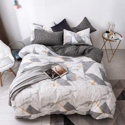 91家纺网 家纺一手货源 找家纺 （总）芯贝儿 新品北欧简宜风全m13372纯m四件套