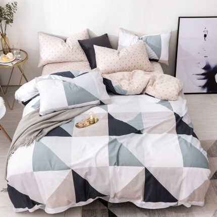 91家纺网 家纺一手货源 找家纺 （总）芯贝儿 新品北欧简宜风全m13372纯m四件套