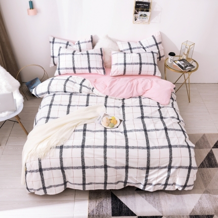 91家纺网 家纺一手货源 找家纺 芯贝儿 新品北欧简宜风全m13372纯m四件套 彩色记忆