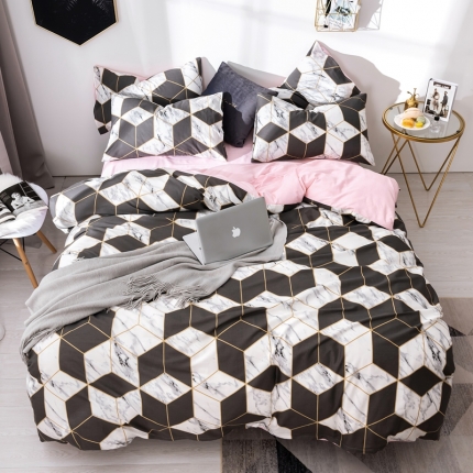 91家纺网 家纺一手货源 找家纺 芯贝儿 新品北欧简宜风全m13372纯m四件套 里约 