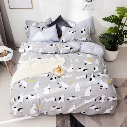 91家纺网 家纺一手货源 找家纺 （总）芯贝儿 2019新品小清新系纯m四件套 床笠款