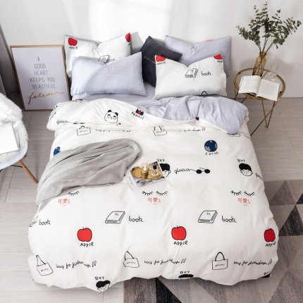 91家纺网 家纺一手货源 找家纺 （总）芯贝儿 2019新品小清新系纯m四件套 床笠款