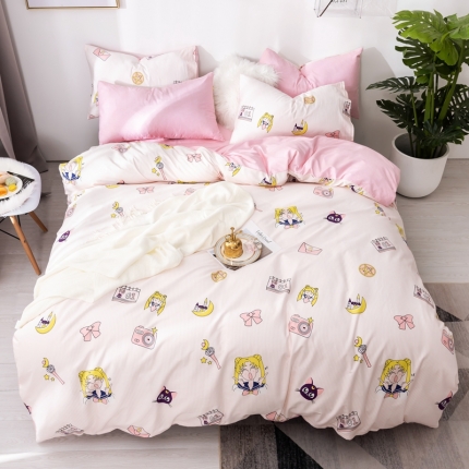 91家纺网 家纺一手货源 找家纺 （总）芯贝儿 2019新品小清新系纯m四件套 床笠款