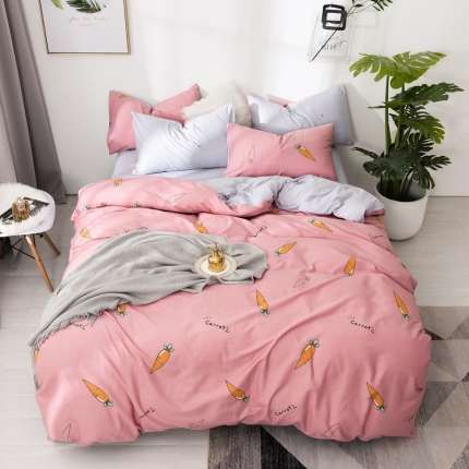 91家纺网 家纺一手货源 找家纺 （总）芯贝儿 2019新品小清新系纯m四件套 床笠款