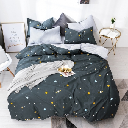 91家纺网 家纺一手货源 找家纺 （总）芯贝儿 2019新品小清新系纯m四件套 床笠款