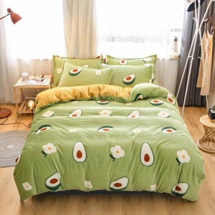 91家纺网 家纺一手货源 找家纺 2019年新款雪花绒雕花绒法莱绒水晶绒牛奶宝宝绒魔法绒四件套