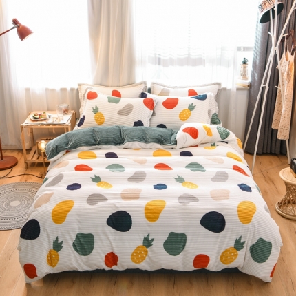 91家纺网 家纺一手货源 找家纺 2019年新款雪花绒雕花绒法莱绒水晶绒牛奶宝宝绒魔法绒四件套