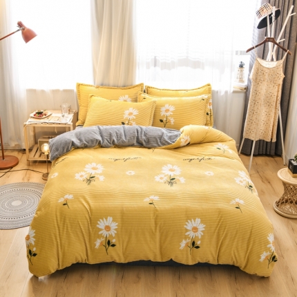 2019年新款雪花绒雕花绒法莱绒水晶绒牛奶宝宝绒魔法绒四件套