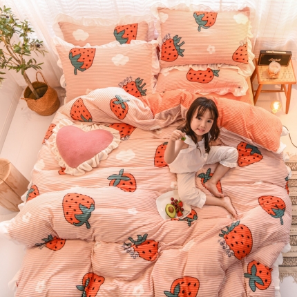 91家纺网 家纺一手货源 找家纺 （总）2019年新款雕花绒法莱绒水晶绒牛奶宝宝绒魔法绒四件套