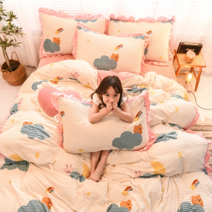 91家纺网 家纺一手货源 找家纺 （总）2019年新款雕花绒法莱绒水晶绒牛奶宝宝绒魔法绒四件套