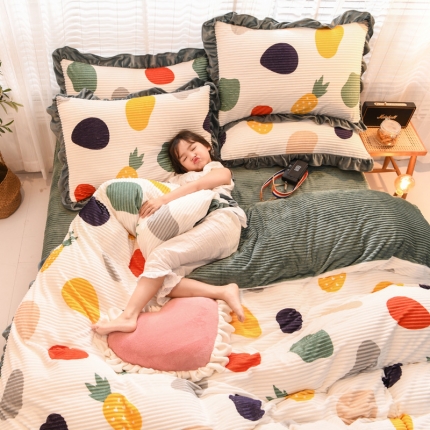 91家纺网 家纺一手货源 找家纺 2019年新款雪花绒雕花绒法莱绒水晶绒牛奶宝宝绒魔法绒四件套