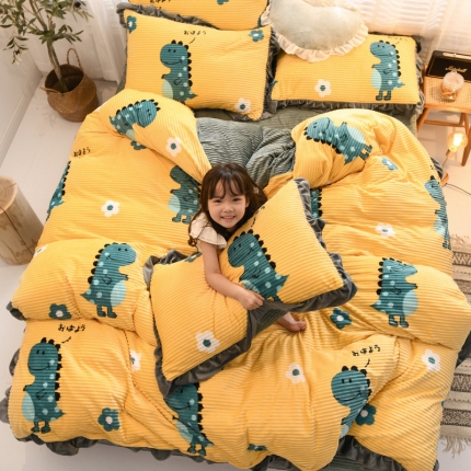 91家纺网 家纺一手货源 找家纺 （总）2019年新款雕花绒法莱绒水晶绒牛奶宝宝绒魔法绒四件套