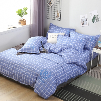 91家纺网 家纺一手货源 找家纺 仟网汇 2019新款铂金棉绣花四件套 铂金棉绣花-蓝格格