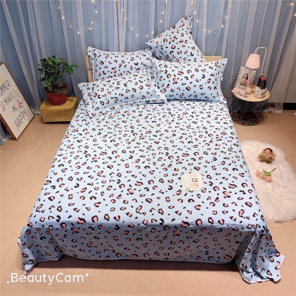 91家纺网 家纺一手货源 找家纺 仟网汇 2020年新款老粗布三件套软凉席 豹纹蓝