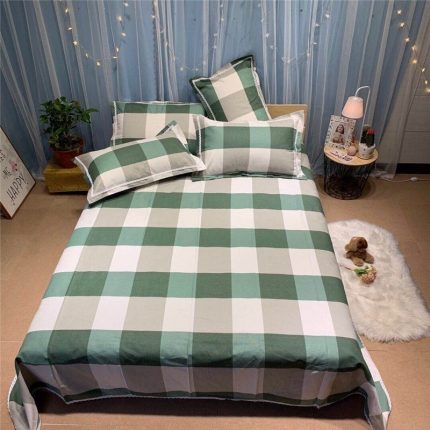 91家纺网 家纺一手货源 找家纺 仟网汇 2020年新款老粗布三件套软凉席 绿大格