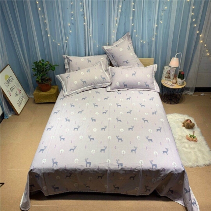 91家纺网 家纺一手货源 找家纺 仟网汇 2020年新款老粗布三件套软凉席 麋鹿灰