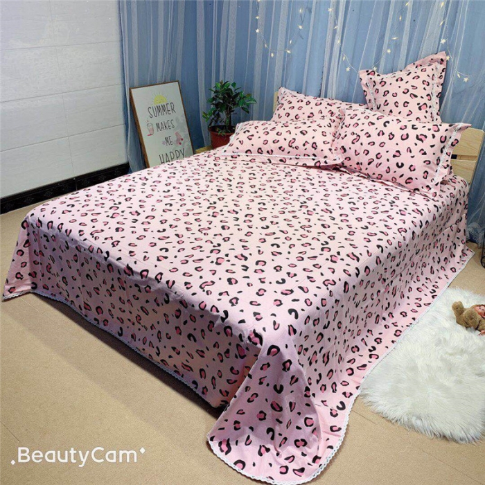 91家纺网 家纺一手货源 找家纺 仟网汇 2020年新款老粗布三件套软凉席 豹纹粉