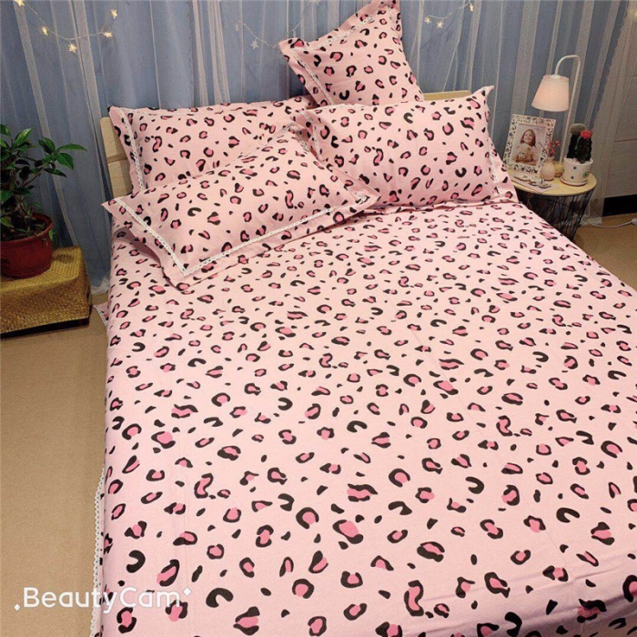 91家纺网 家纺一手货源 找家纺 仟网汇 2020年新款老粗布三件套软凉席 豹纹粉