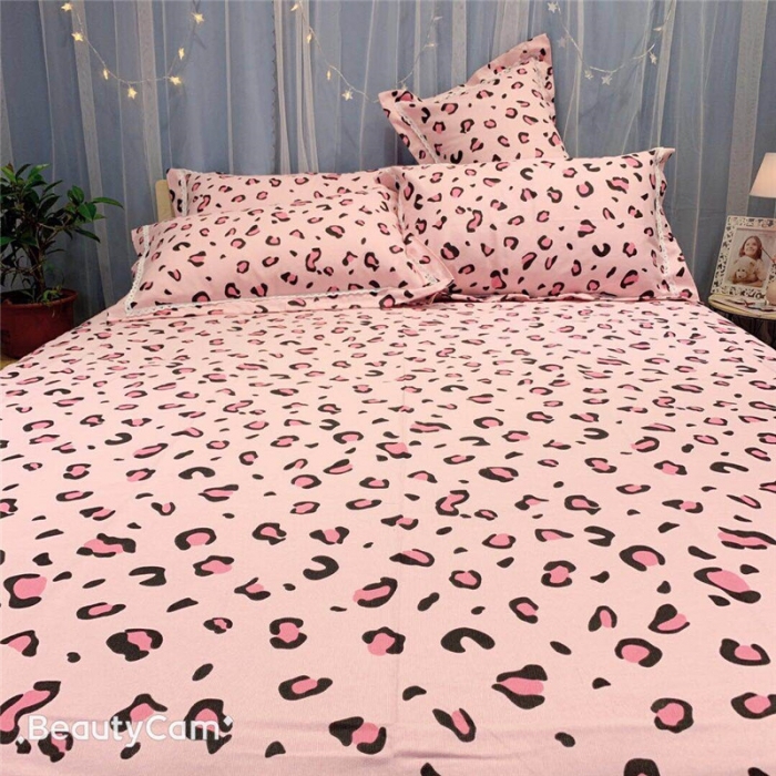 91家纺网 家纺一手货源 找家纺 仟网汇 2020年新款老粗布三件套软凉席 豹纹粉