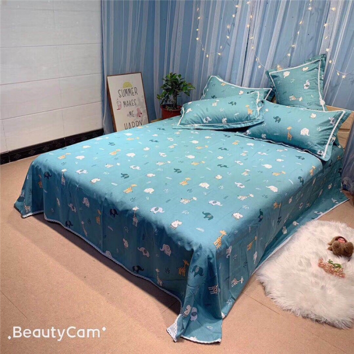 91家纺网 家纺一手货源 找家纺 仟网汇 2020年新款老粗布三件套软凉席 动物世界