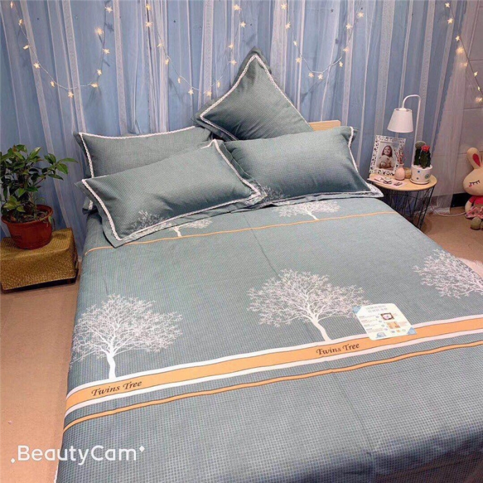 91家纺网 家纺一手货源 找家纺 仟网汇 2020年新款老粗布三件套软凉席 发财树绿