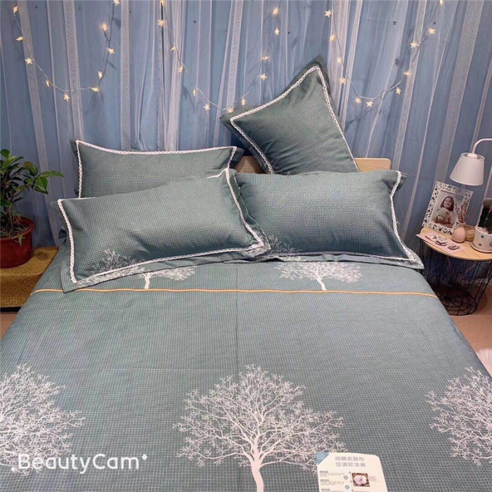 91家纺网 家纺一手货源 找家纺 仟网汇 2020年新款老粗布三件套软凉席 发财树绿