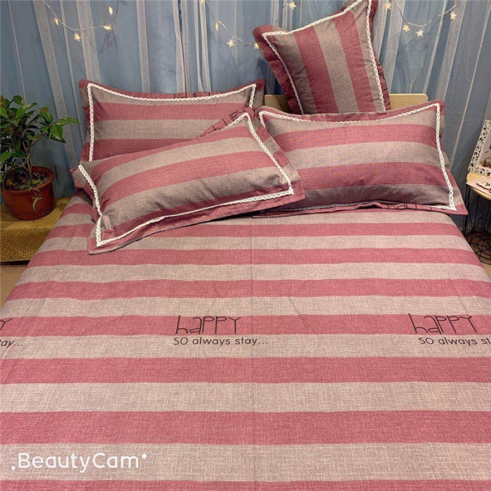 91家纺网 家纺一手货源 找家纺 仟网汇 2020年新款老粗布三件套软凉席 红宽条