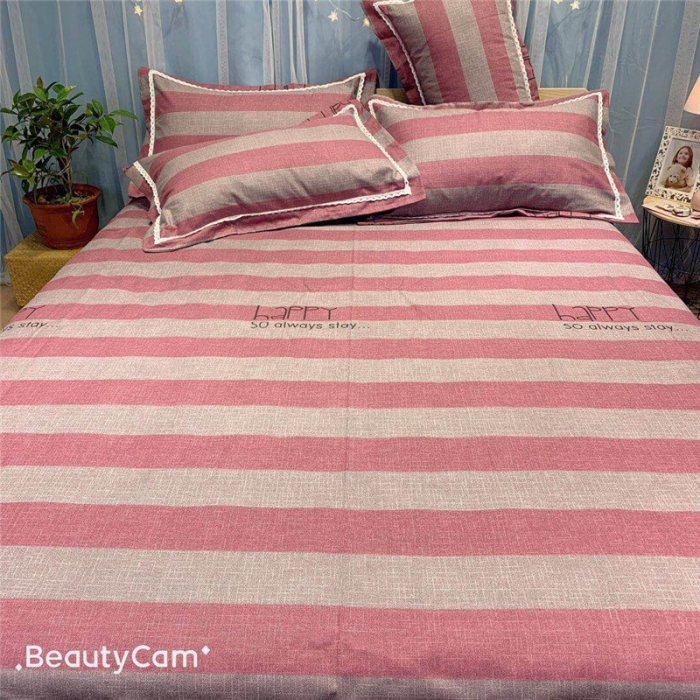 91家纺网 家纺一手货源 找家纺 仟网汇 2020年新款老粗布三件套软凉席 红宽条