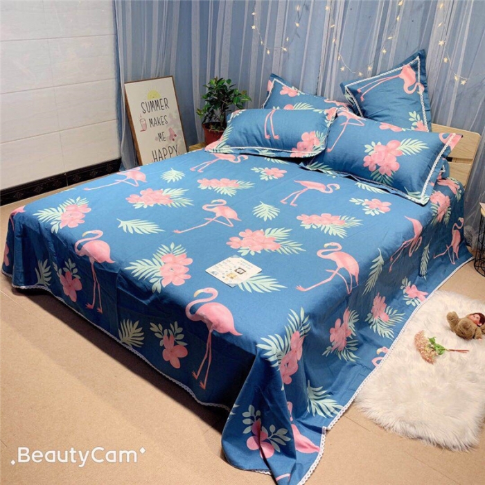 91家纺网 家纺一手货源 找家纺 仟网汇 2020年新款老粗布三件套软凉席 火烈鸟