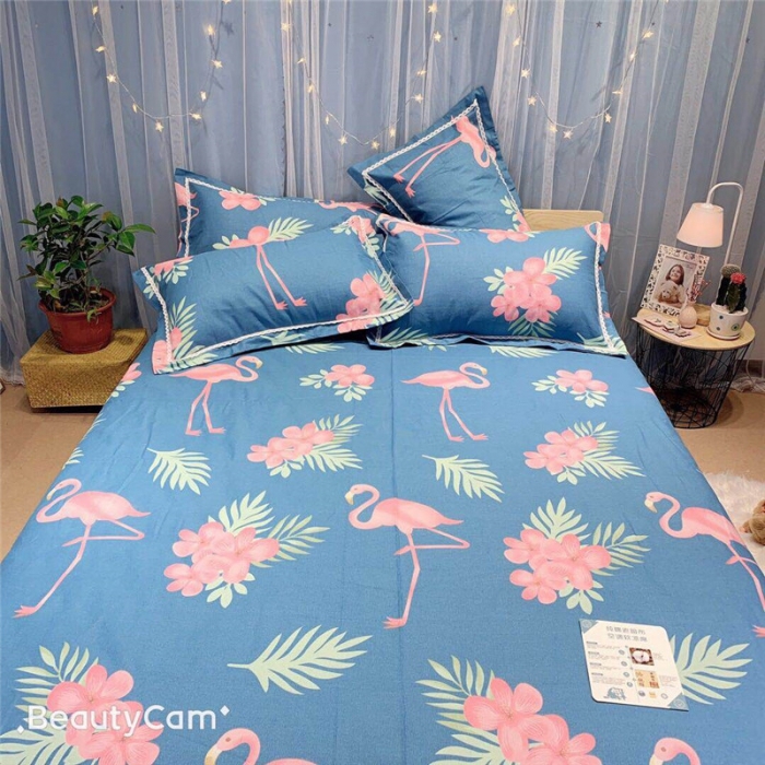 91家纺网 家纺一手货源 找家纺 仟网汇 2020年新款老粗布三件套软凉席 火烈鸟