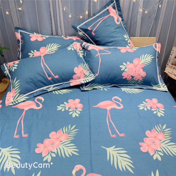 91家纺网 家纺一手货源 找家纺 仟网汇 2020年新款老粗布三件套软凉席 火烈鸟