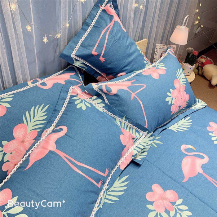 91家纺网 家纺一手货源 找家纺 仟网汇 2020年新款老粗布三件套软凉席 火烈鸟