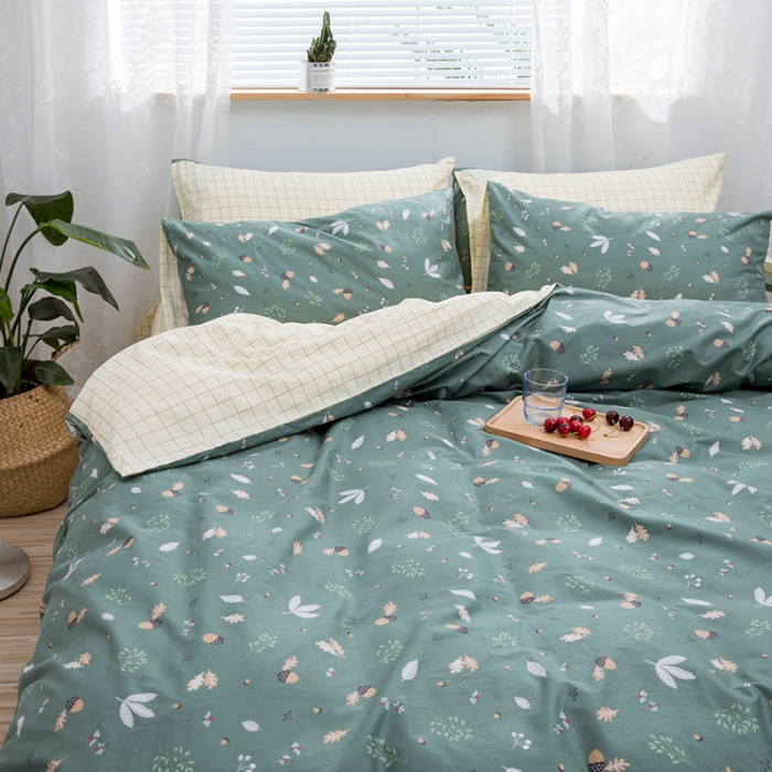 91家纺网 家纺一手货源 找家纺 感遇家纺 2018秋冬新品全棉印花四件套 叶凡