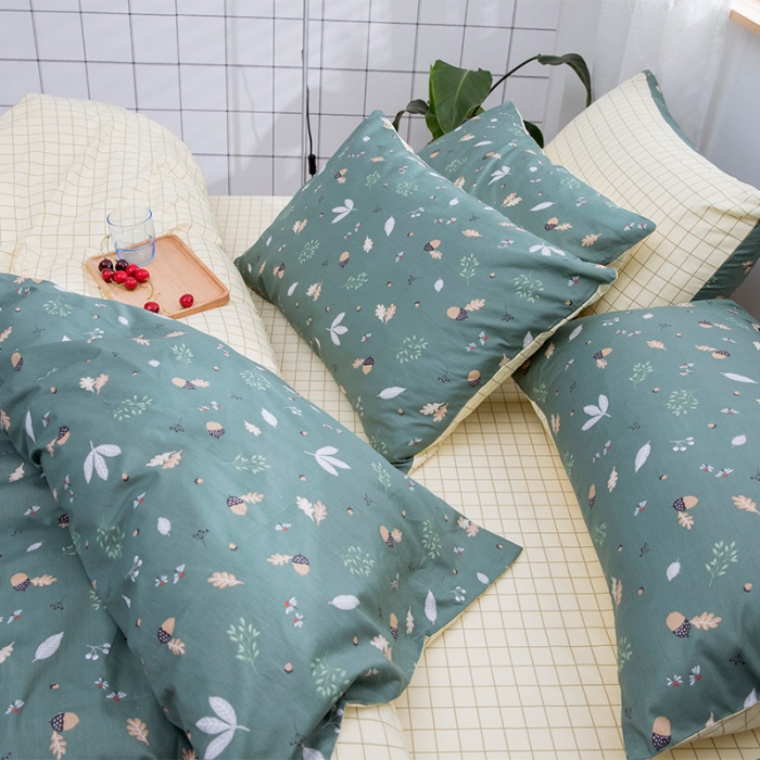 91家纺网 家纺一手货源 找家纺 感遇家纺 2018秋冬新品全棉印花四件套 叶凡