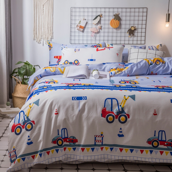 91家纺网 家纺一手货源 找家纺 （总）感遇家纺 2019新款全棉卡通四件套床笠款