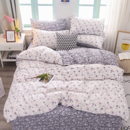 91家纺网 家纺一手货源 找家纺 感遇家纺 2019小清新全棉印花四件套纯棉三件套 兰陵花语