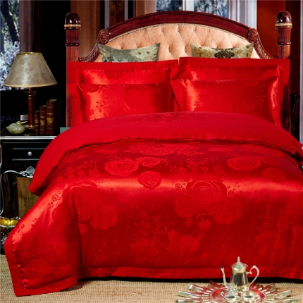 91家纺网 家纺一手货源 找家纺 （总）柔觉家纺 天丝刺绣贡缎提花全棉四件套