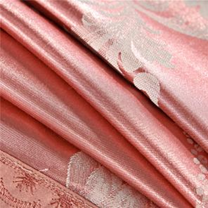 91家纺网 家纺一手货源 找家纺 柔觉家纺 天丝刺绣大提花四件套 奥薇丽雅（豆沙）